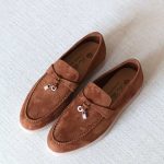 Loro Piana Summer Charms Walk Loafers Caramel Brown Suede