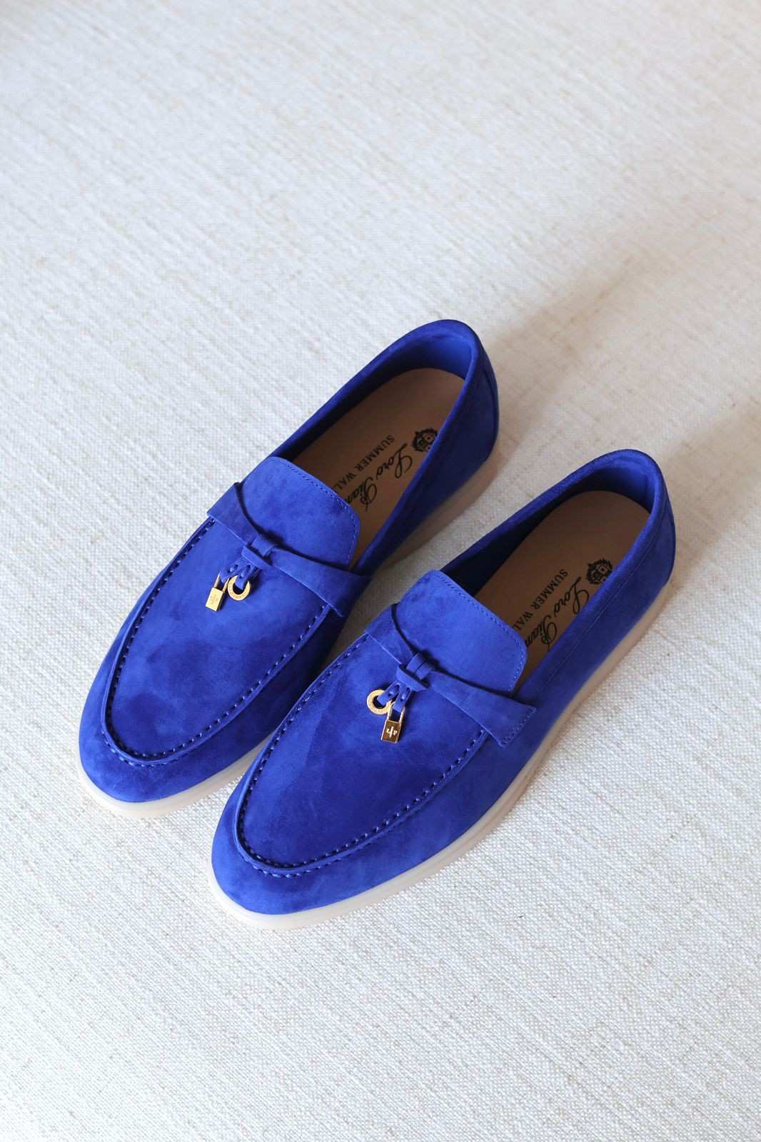 Loro Piana Summer Charms Walk Loafers Cobalt Blue Suede Loro Piana Summer Charms Walk Loafers Cobalt Blue Suede
