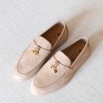 Loro Piana Summer Charms Walk Loafers Cream Beige Suede