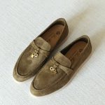 Loro Piana Summer Charms Walk Loafers Soft Dark Olive Suede