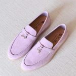 Loro Piana Summer Charms Walk Loafers Soft Dusty Purple Suede