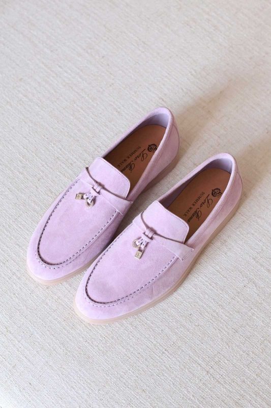 Loro Piana Summer Charms Walk Loafers Soft Dusty Purple Suede