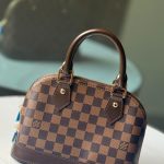 Louis Vuitton Alma BB Damier Ebene Canvas Leather Handbag