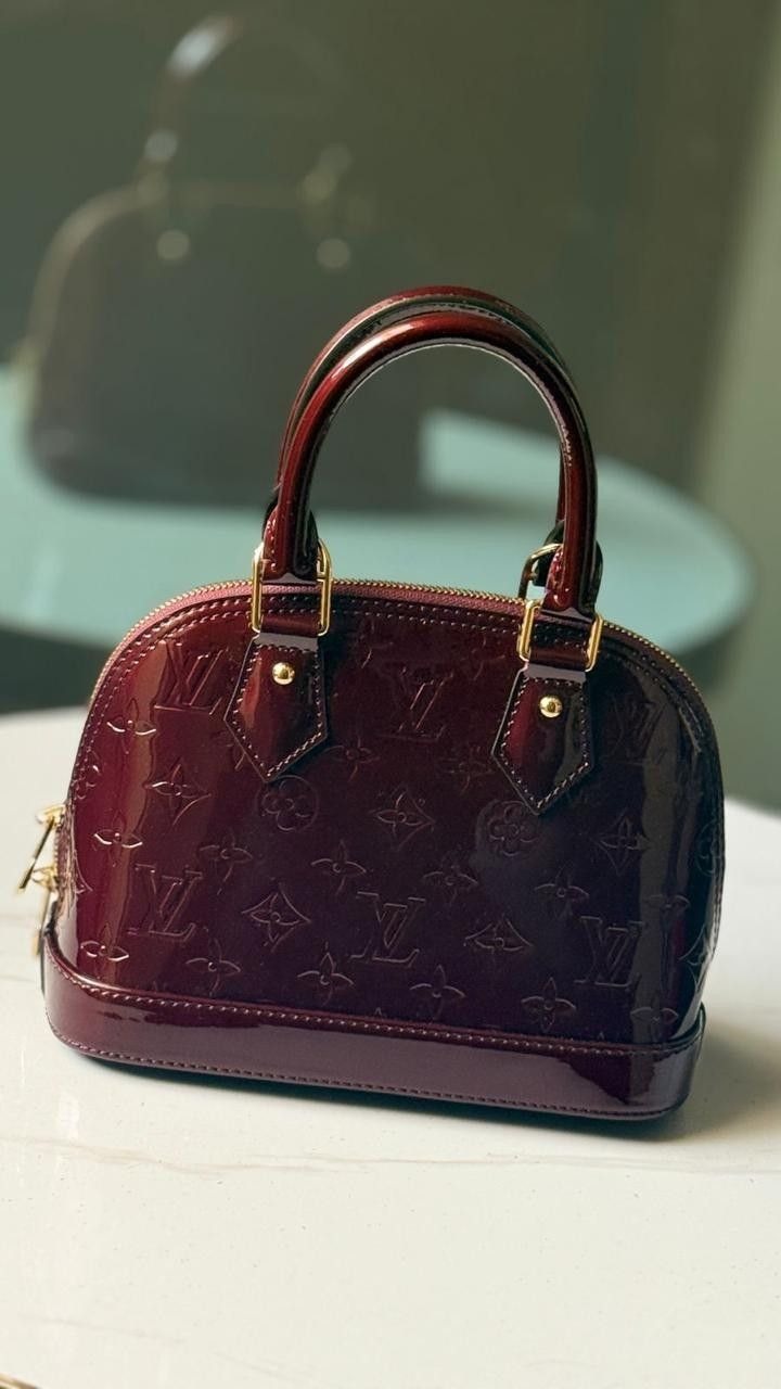 LouisVuittonAlmaBBDarkRedMonogramVernisHandbags Louis Vuitton Alma BB Dark Red Monogram Vernis Handbags - Image 1