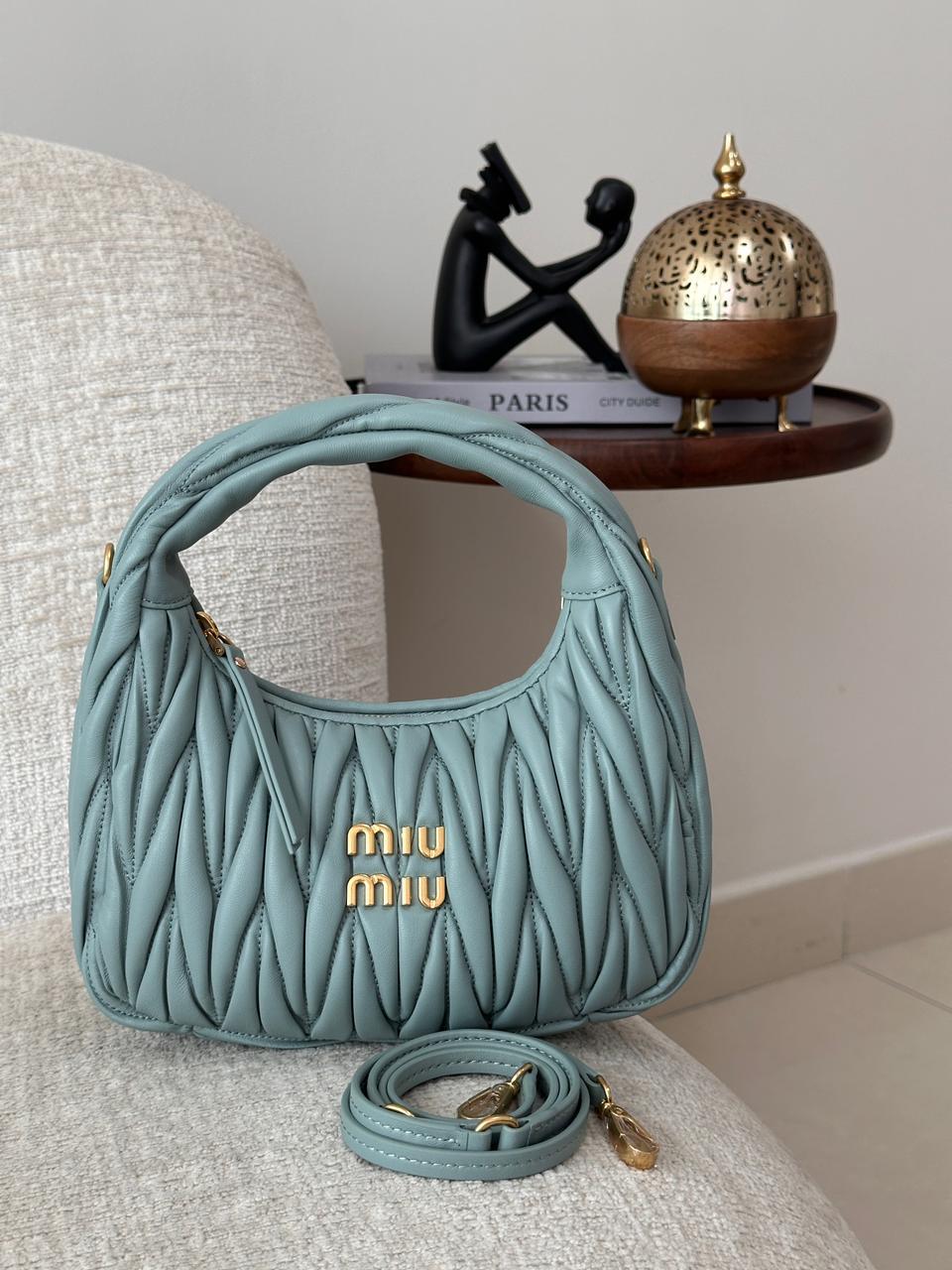 Miu Miu Wander Bag Mini Powder Blue Miu Miu Wander Bag Mini Powder Blue