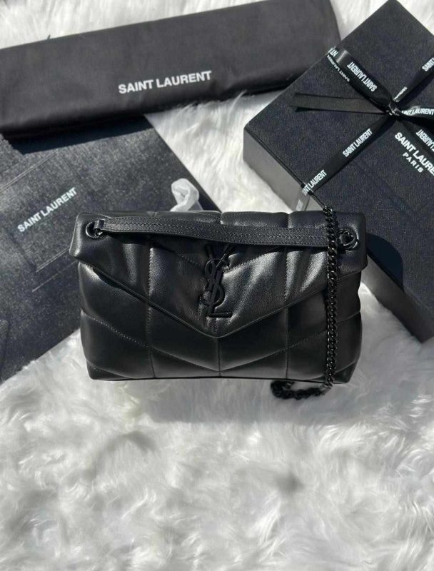 YSL Bag Toy Puffer All Black Leather