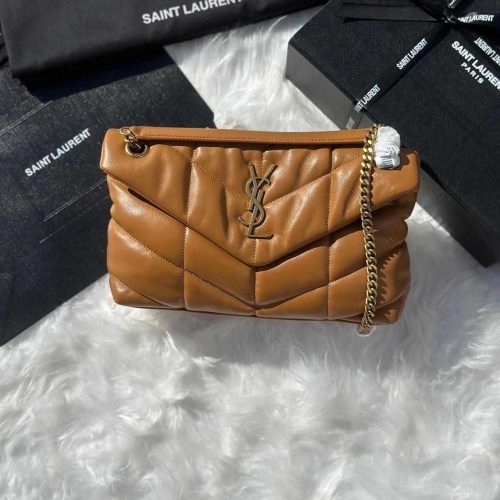 YSL Shoulder Bag Toy Puffer Brown