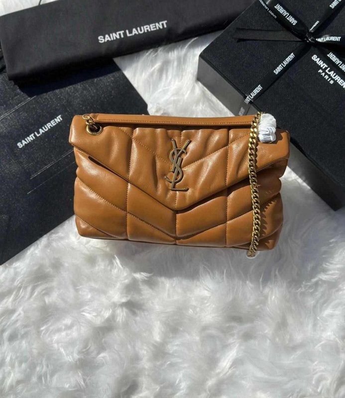 YSL Shoulder Bag Toy Puffer Brown