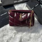YSL Shoulder Bag Toy Puffer Burgundy