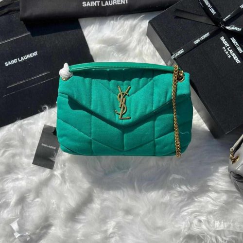 YSL Shoulder Bag Toy Puffer Green