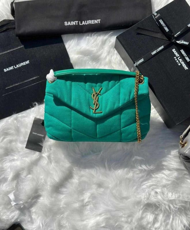 YSL Shoulder Bag Toy Puffer Green