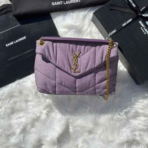 YSL Bag Toy Puffer Light Purple Denim
