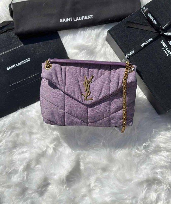 YSL Bag Toy Puffer Light Purple Denim