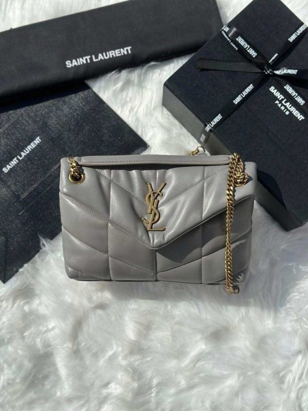 YSL Bag Toy Puffer Storm Grey