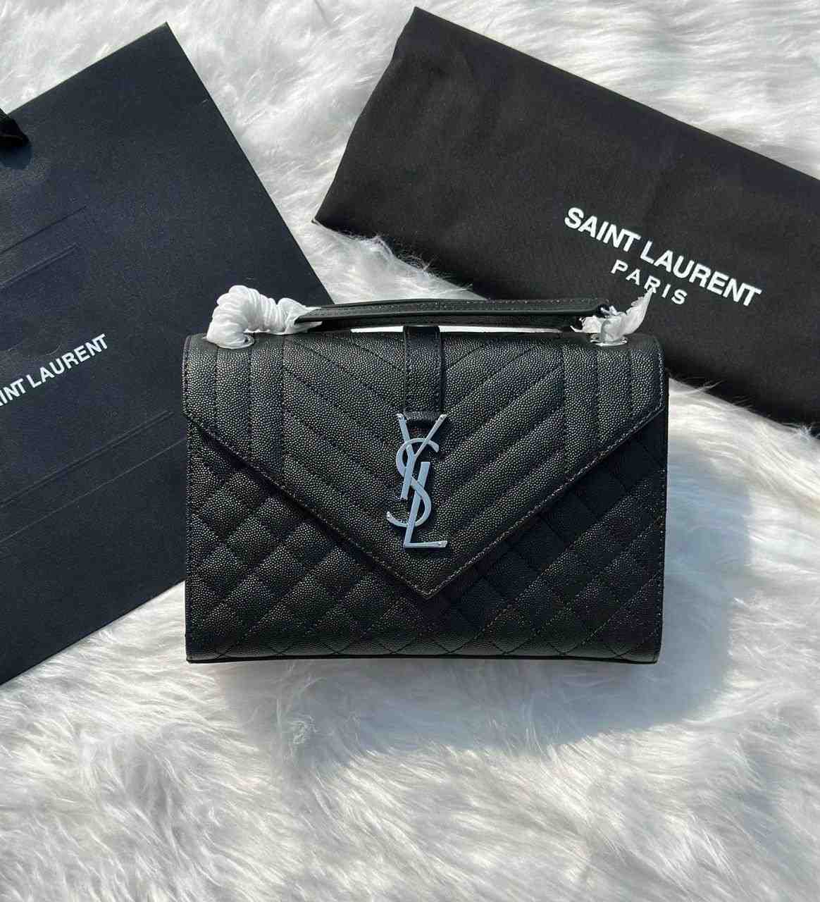 YSL Envelope Bag Medium Monogram Black YSL Envelope Bag Medium Monogram Black