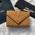 YSL Envelope Bag Monogram Cinnamon Suede