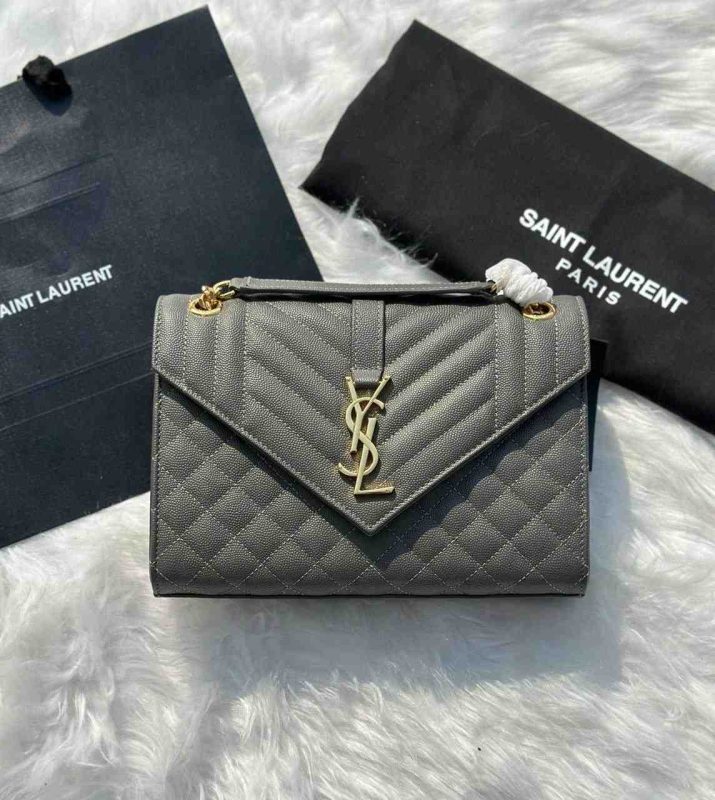 YSL Envelope Bag Monogram Grey