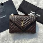 YSL Envelope Bag Monogram Rich Maroon