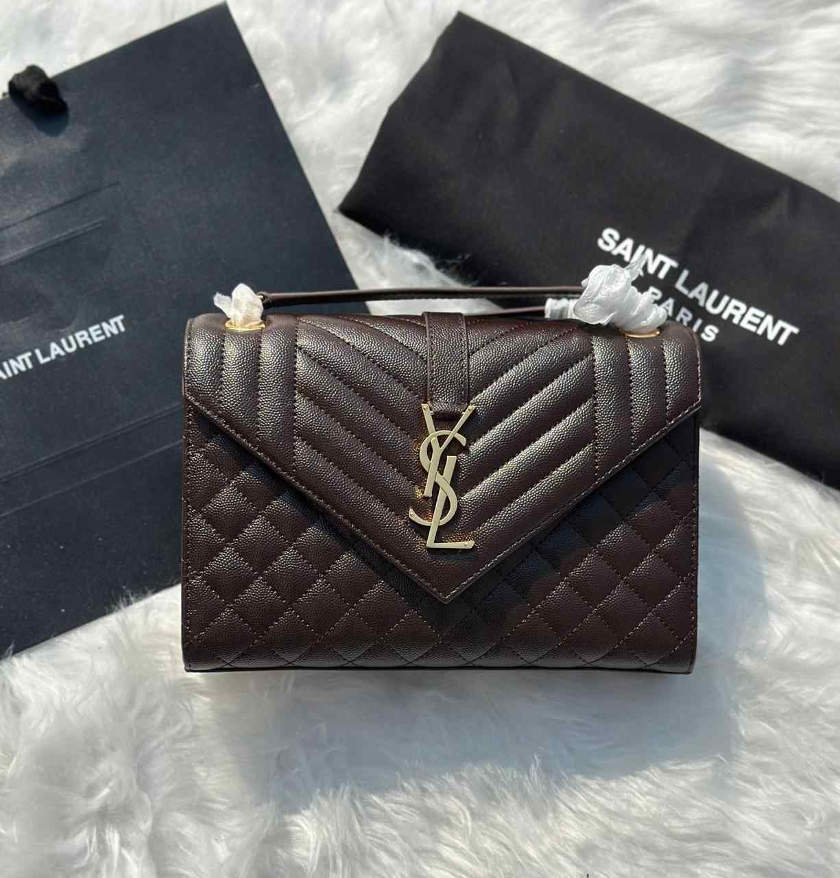 YSL Envelope Bag Monogram Rich Maroon YSL Envelope Bag Monogram Rich Maroon