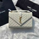 YSL Envelope Bag Monogram White