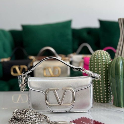Valentino Bag Small Loco Silver Metallic