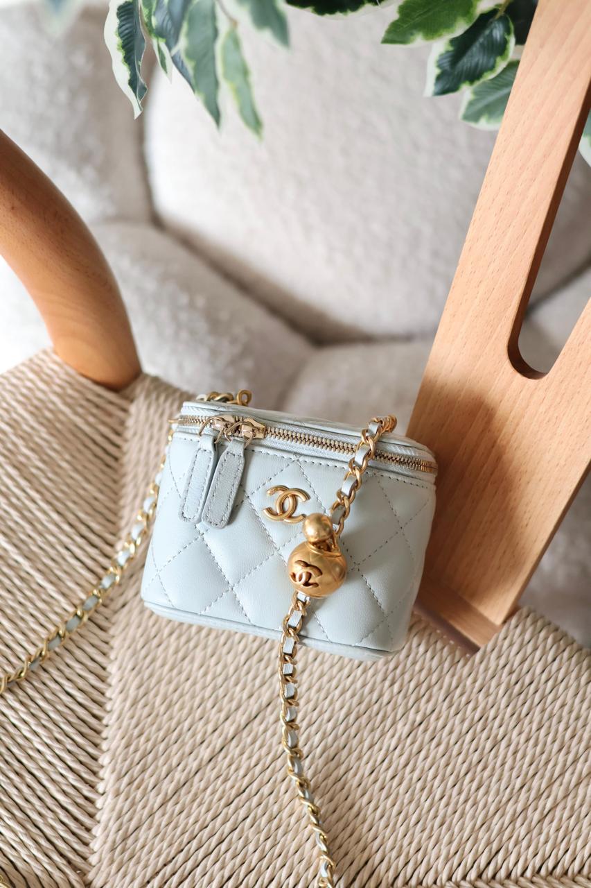 WhatsApp Image 2026-04-05 at 10.41.20 AM Chanel Baby Blue Lambskin Quilted Mini Pearl Crush Vanity Case - Image 1