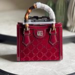 Gucci Diana Tote Burgundy GG Crystal