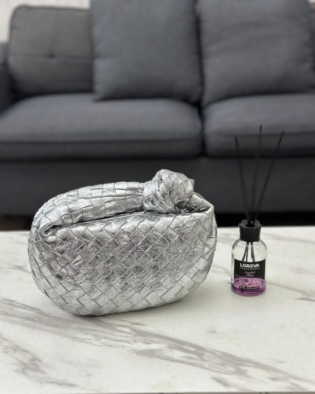 Bottega Veneta Mini Jodie Silver Metallic