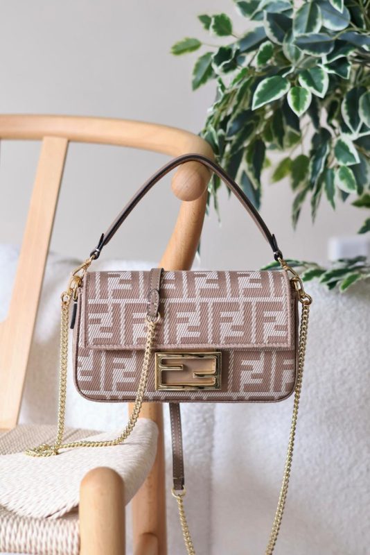 Fendi Baguette Mini Beige FF Jacquard