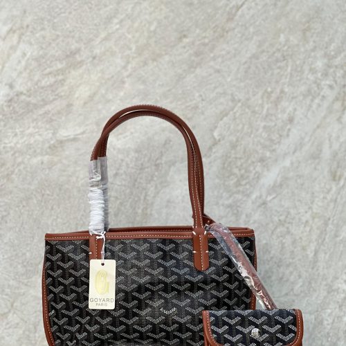 Goyard Anjou Mini Tote Bag Black and Tan