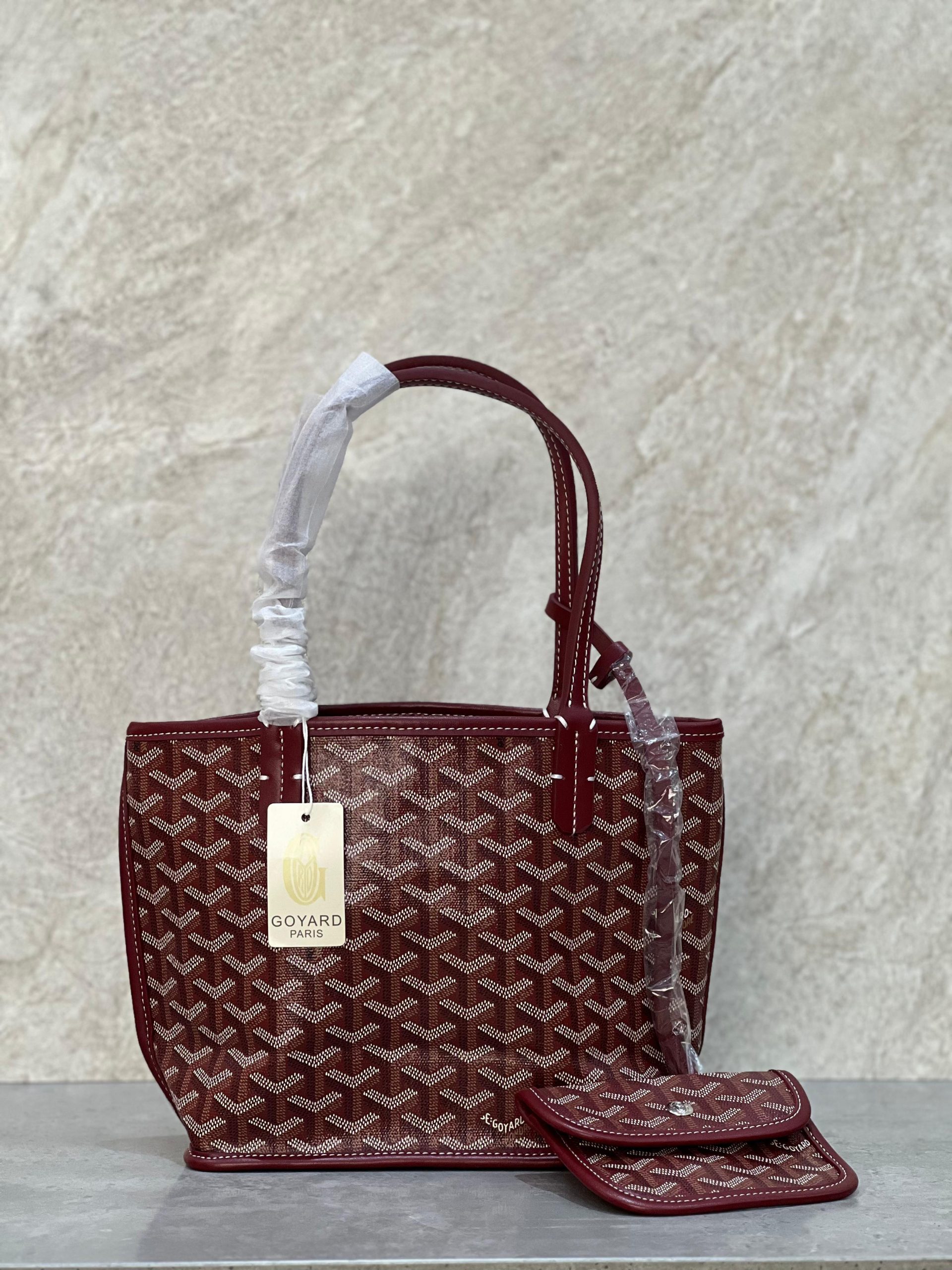 Goyard Anjou Mini Tote Bag Burgundy Goyard Anjou Mini Tote Bag Burgundy