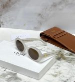 CELINE Triomphe 01 Acetate Oval Sunglasses - Image 6