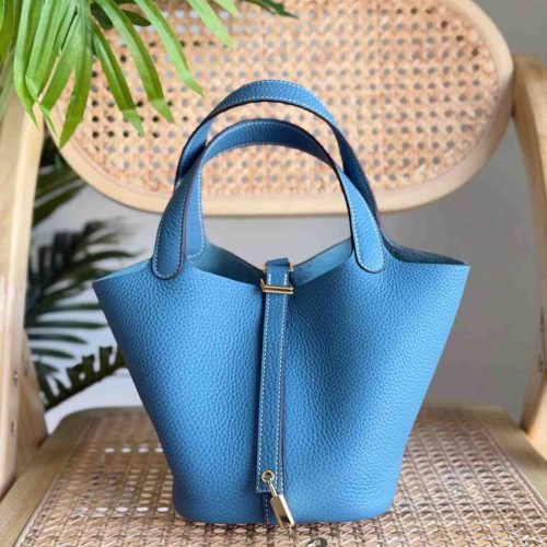 Hermes Picotin Lock 22 Bleu Jean