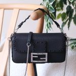 Fendi Baguette Mini Black Selleria 309 Topstitches