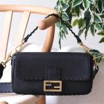Fendi Baguette Black Selleria 590 Hand-sewn