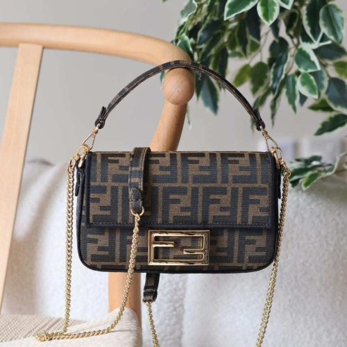 Fendi Baguette Mini Brown FF Jacquard