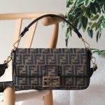 Fendi Baguette Brown FF Jacquard Bag