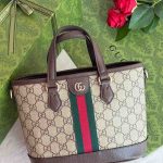 Gucci Ophidia Tote Small Beige Brown