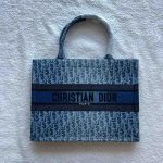 Dior Book Tote Medium Denim Blue Oblique Jacquard