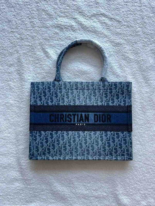 Dior Book Tote Medium Denim Blue Oblique Jacquard