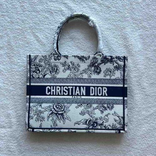 Dior Book Tote Medium Ecru Blue Toile de Jouy