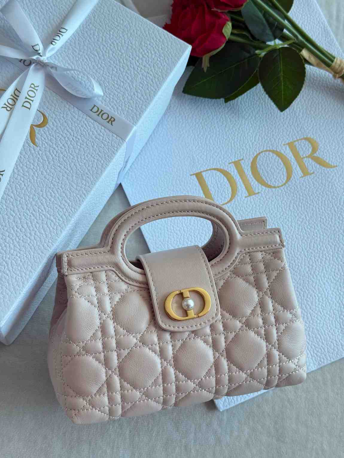 Dior Jolie Mini Bag Powder Pink Lambskin Dior Jolie Mini Bag Powder Pink Lambskin
