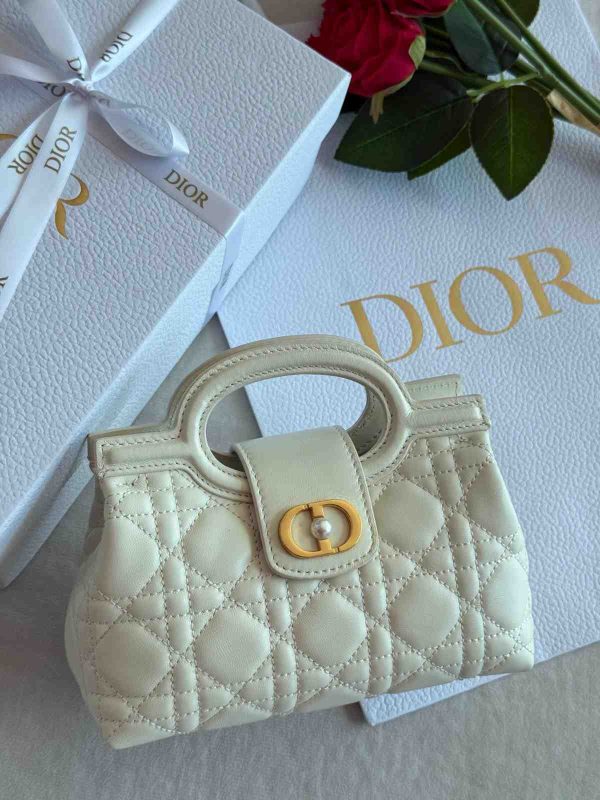 Dior Jolie Mini Bag Light Beige Cannage Lambskin