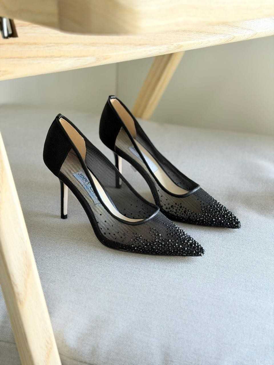 WhatsAppImage2026-04-14at6.11.01PM Jimmy Choo Love 85 Black Mesh Degrade Crystals Pointed-Toe Pumps - Image 1