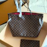 Louis Vuitton Neverfull MM Ebene Damier Azur Coated Canvas Tote Bag
