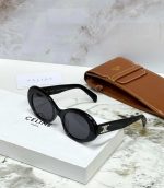 CELINE Triomphe 01 Acetate Oval Sunglasses - Image 5