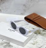 CELINE Triomphe 01 Acetate Oval Sunglasses - Image 2