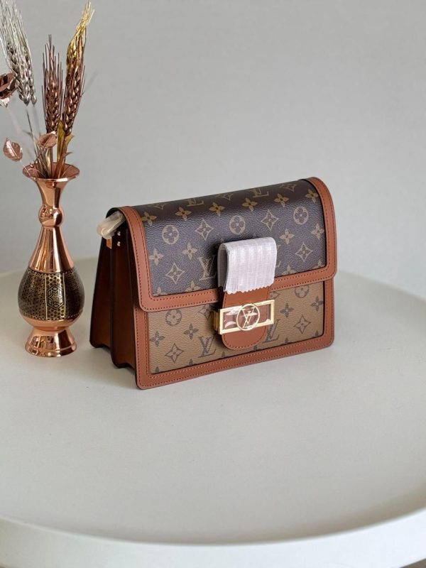 Louis Vuitton Dauphine MM Dark Brown Reverse Monogram Canvas Bag
