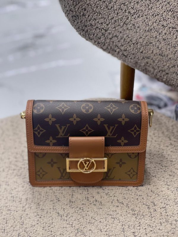 Louis Vuitton Dauphine MM Dark Brown Reverse Monogram Canvas Bag