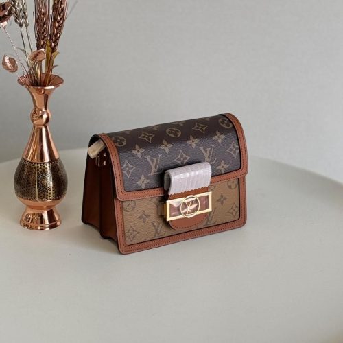 Louis Vuitton Dark Brown Monogram Reverse Canvas Mini Dauphine Bag